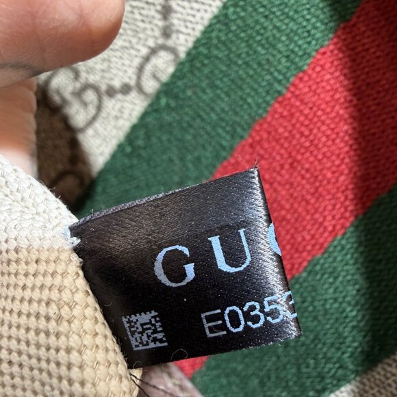 Gucci Beige Ophidia Medium Shoulder Bag with Green and Red Stripe - Picture 4 of 10